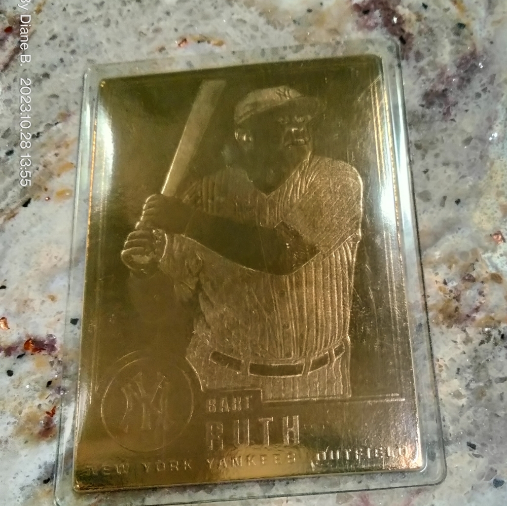 1996 22k Gold Plated: Babe Ruth NY Yankees Gold Card - Sealed